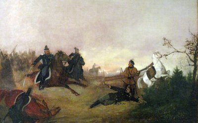De Dood van Dionizy Czachowski tijdens de Slag bij Wierzchowiska in 1863 door Maksymiljan Antoni Piotrowski